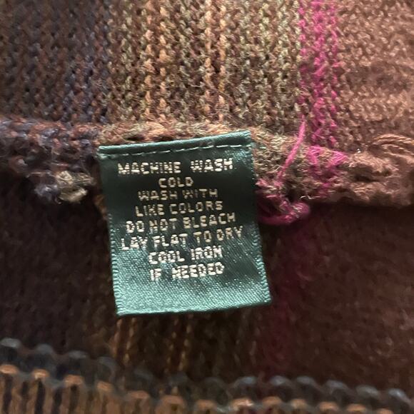 Lauren Ralph Lauren Brown Plaid Cotton Vest 2X Toggle Button - Picture 5 of 6